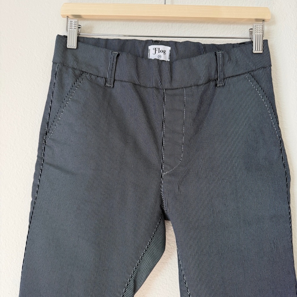 Bevy Flog Dafna Pinstripe Pull on Stripe OG Pants Slim Skinny Size 26 Office - Picture 3 of 11